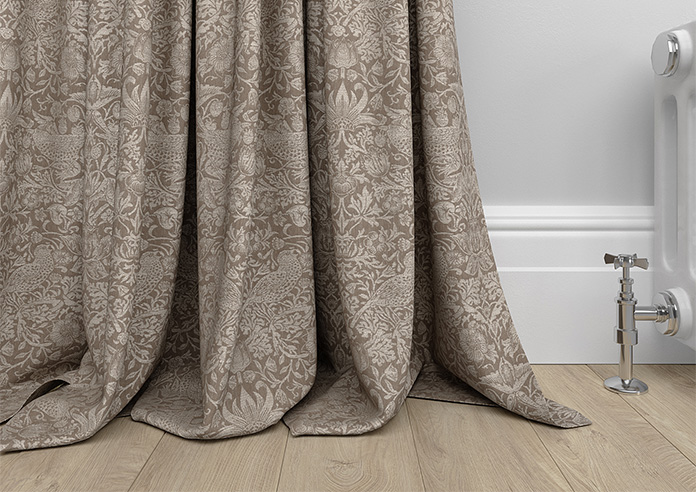 William Morris At Home Strawberry Thief, Woven Limestone - Made to Measure Curtains - Image 6